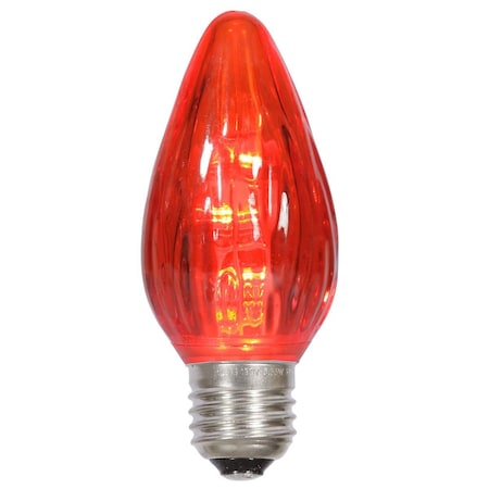 Vickerman F15 Red Plastic LED Flame E26 Medium Nickel Base Bulb 25 per Bag XLEDF13-25